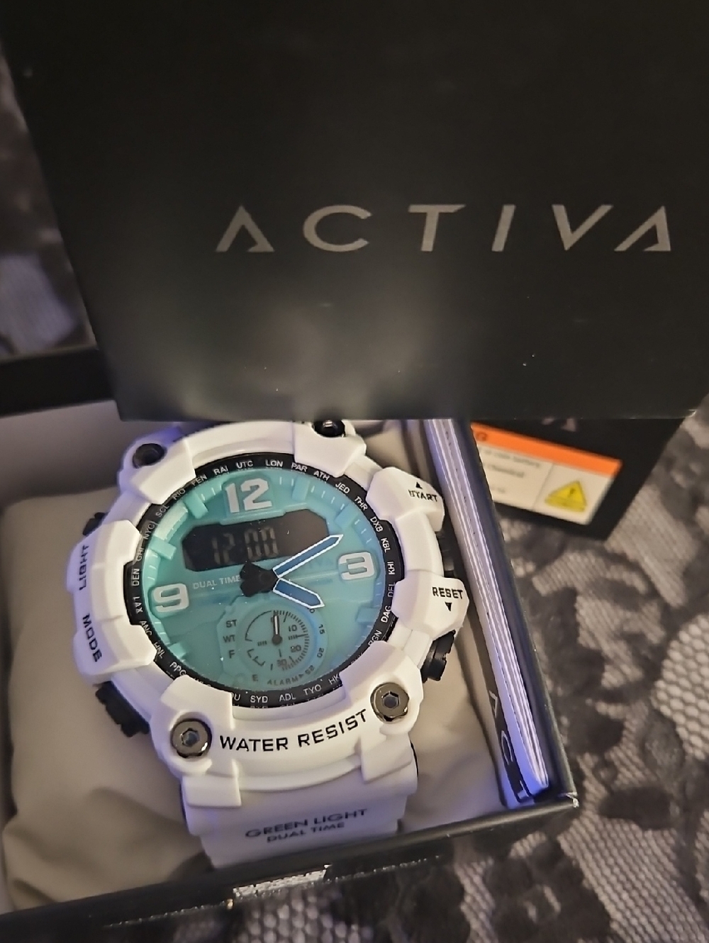 Ativa White Watch with Black Accents